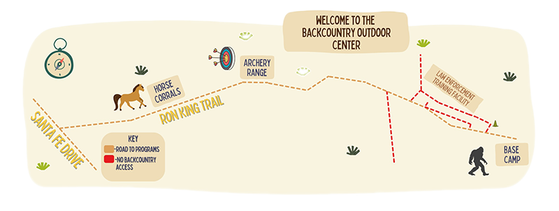 illustrated map to camp backcountry